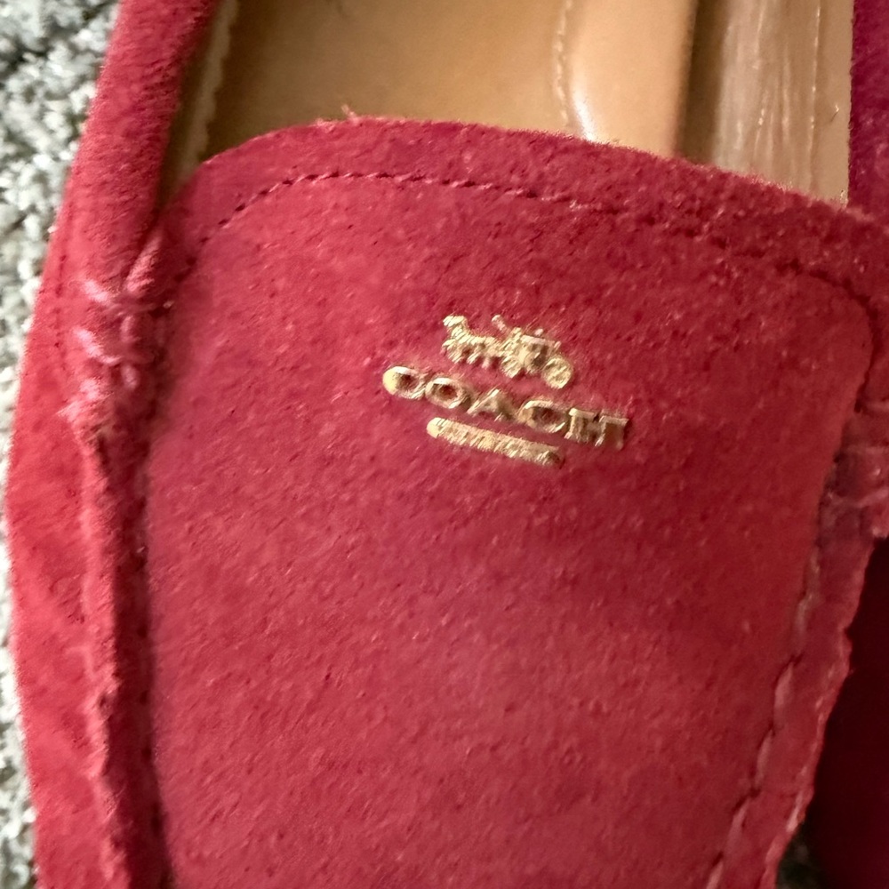 Coach Red Suede Moccasin Loafers women’s size 7 - Picture 9 of 9
